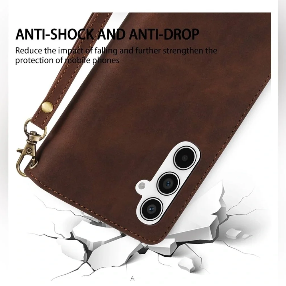 ZZXX CASE SLIM CREATIVE CASE SAMSUNG GALAXY A55 5G CASE WALLET BROWN COFFEE
